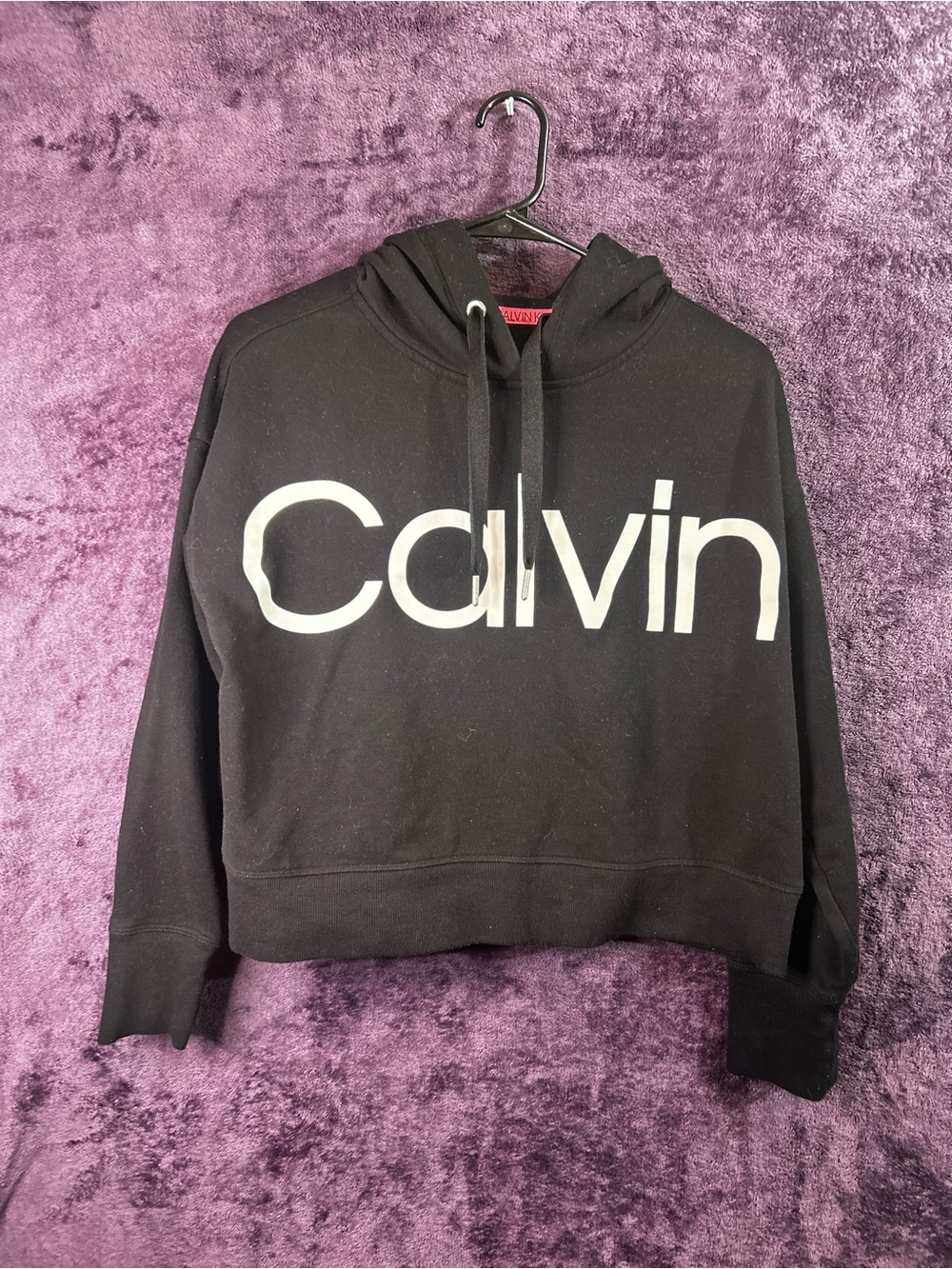 Calvin Klein Black Hoodie Sweater with White Logo